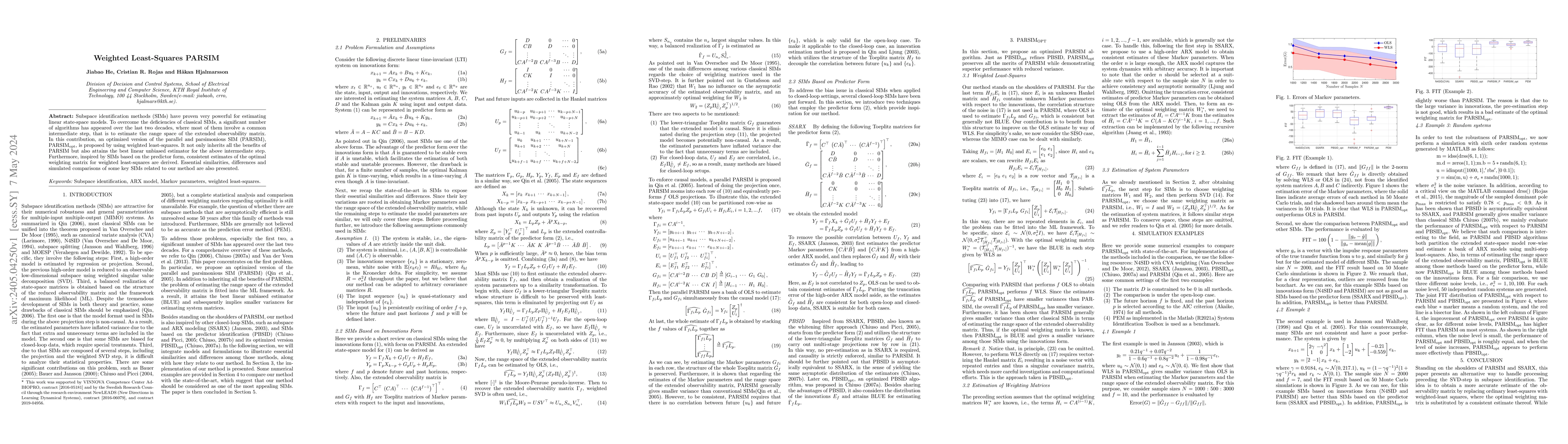Thumbnail for Weighted Least-Squares PARSIM