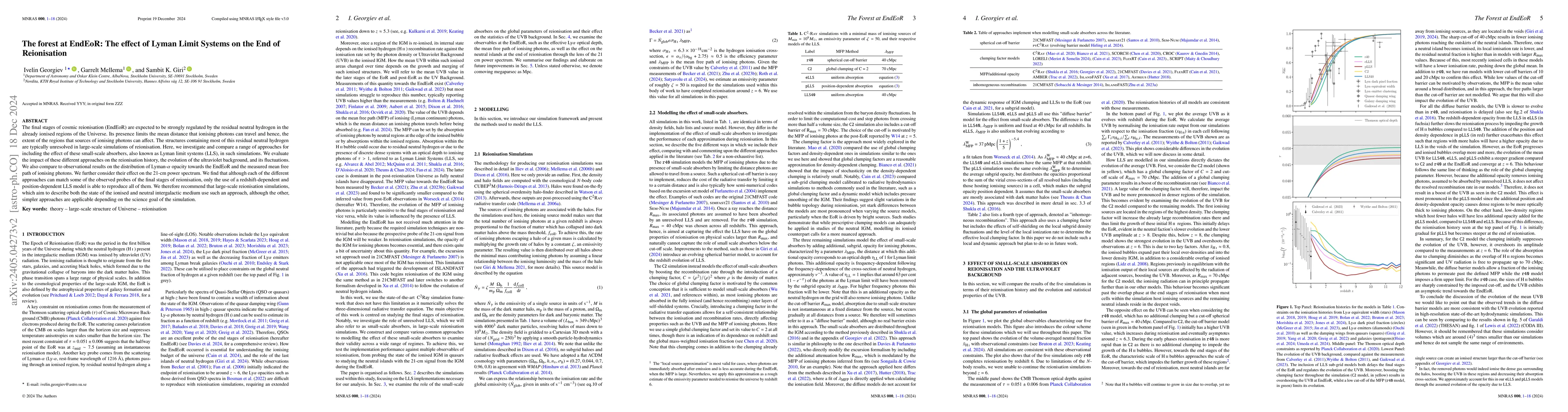 Thumbnail for The forest at EndEoR: The effect of Lyman Limit Systems on the End of
  Reionisation