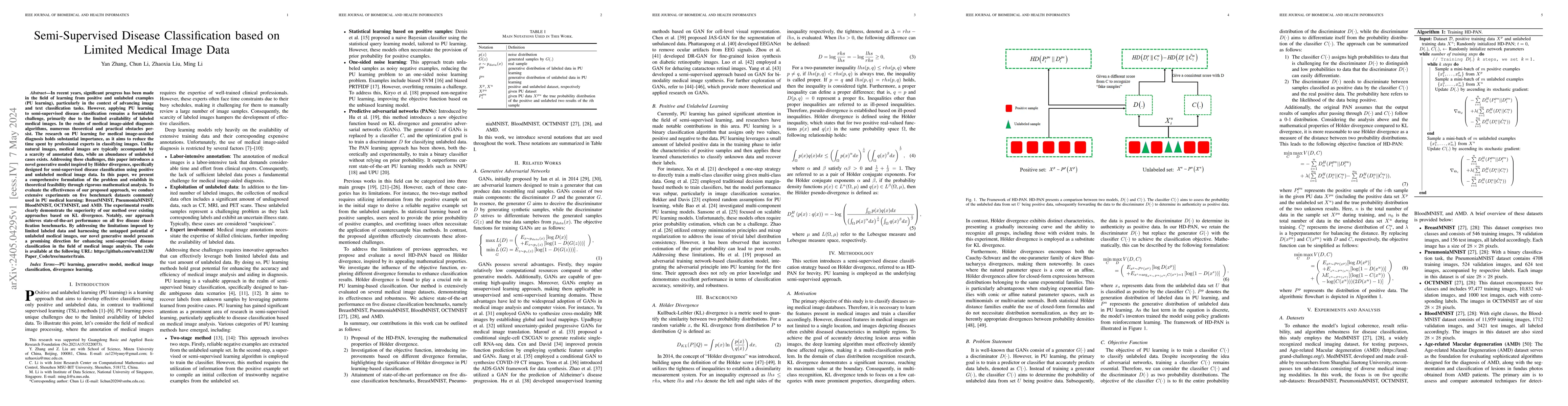 Thumbnail for Semi-Supervised Disease Classification based on Limited Medical Image
  Data
