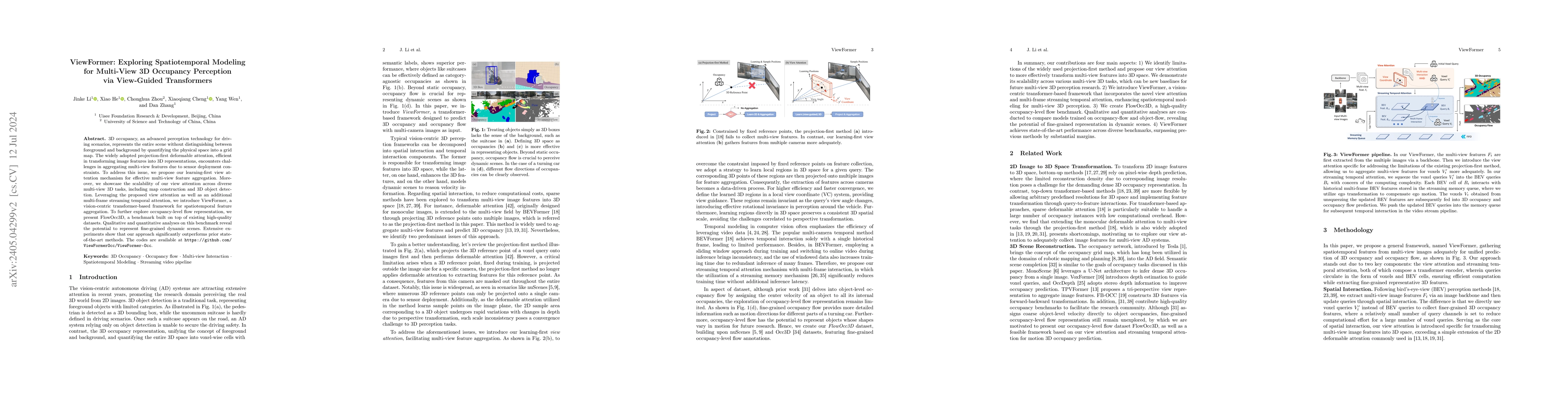 Thumbnail for ViewFormer: Exploring Spatiotemporal Modeling for Multi-View 3D
  Occupancy Perception via View-Guided Transformers
