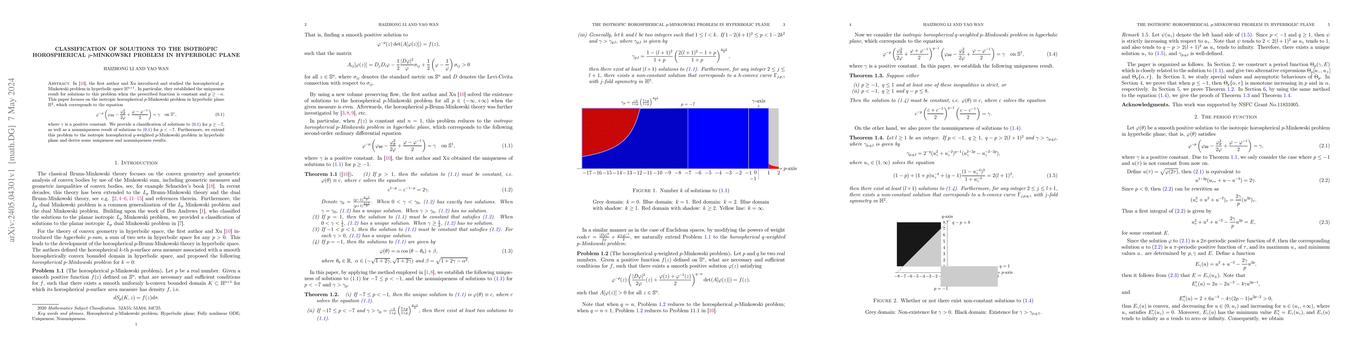 Thumbnail for Classification of solutions to the isotropic horospherical $p$-Minkowski
  problem in hyperbolic plane