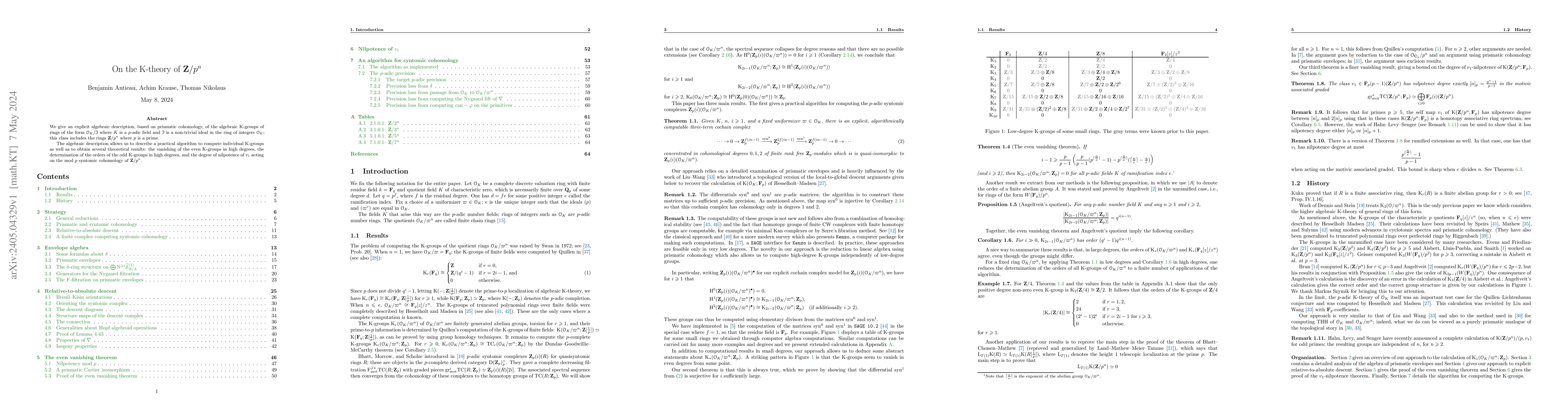 Thumbnail for On the $K$-theory of $\mathbf{Z}/p^n$
