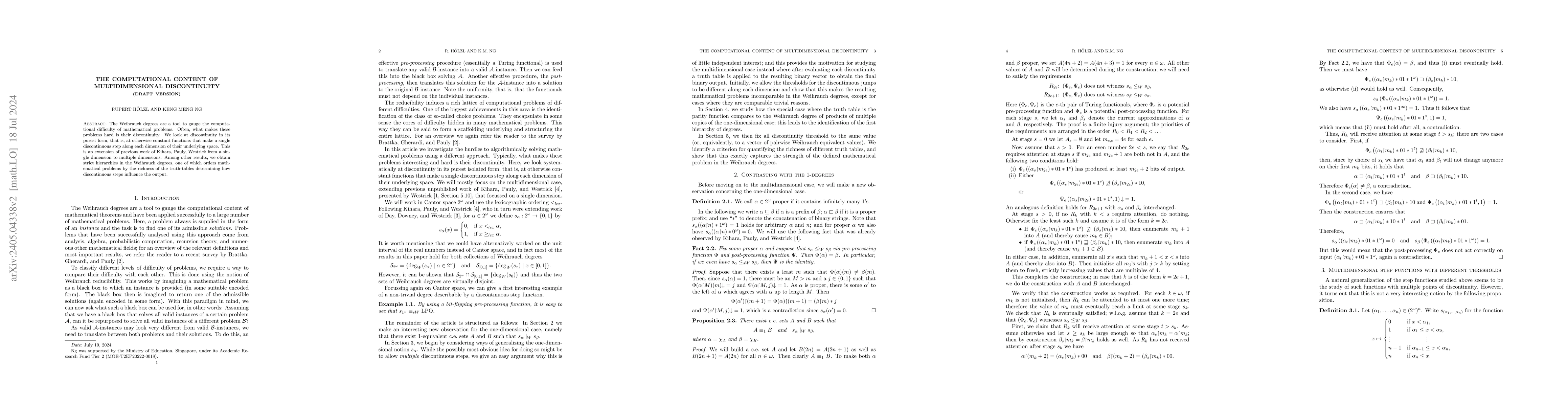 Thumbnail for The computational content of multidimensional discontinuity