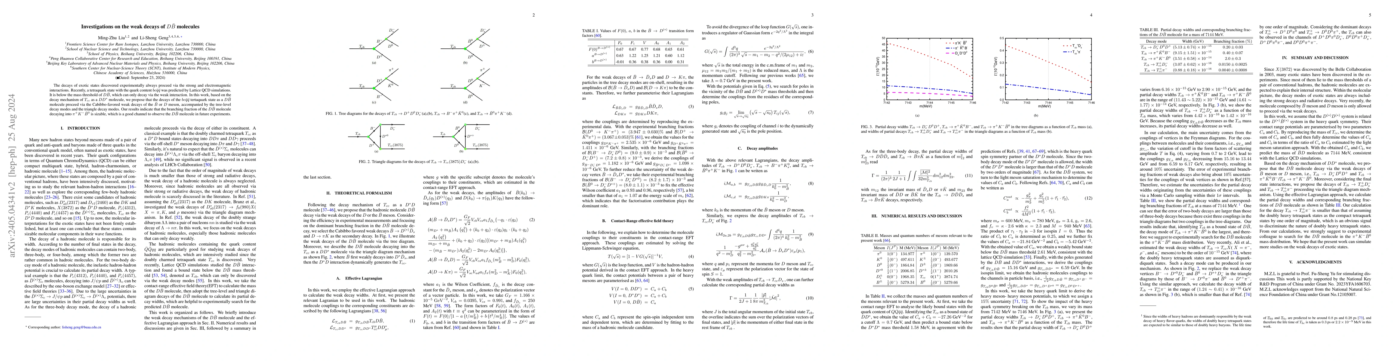 Thumbnail for Investigations on the weak decays of $D\bar{B}$ molecules