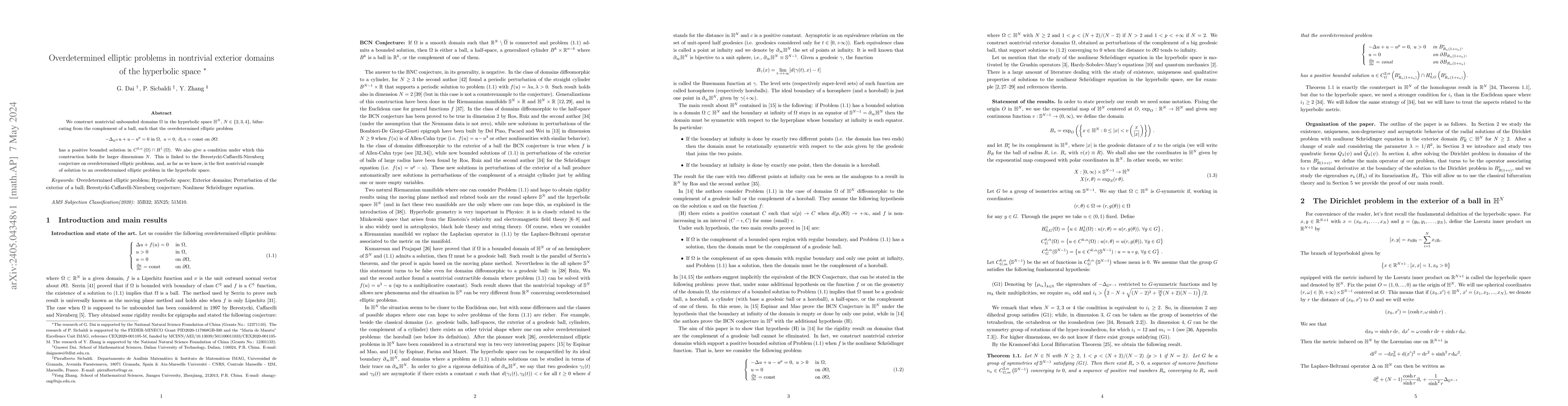Thumbnail for Overdetermined elliptic problems in nontrivial exterior domains of the
  hyperbolic space