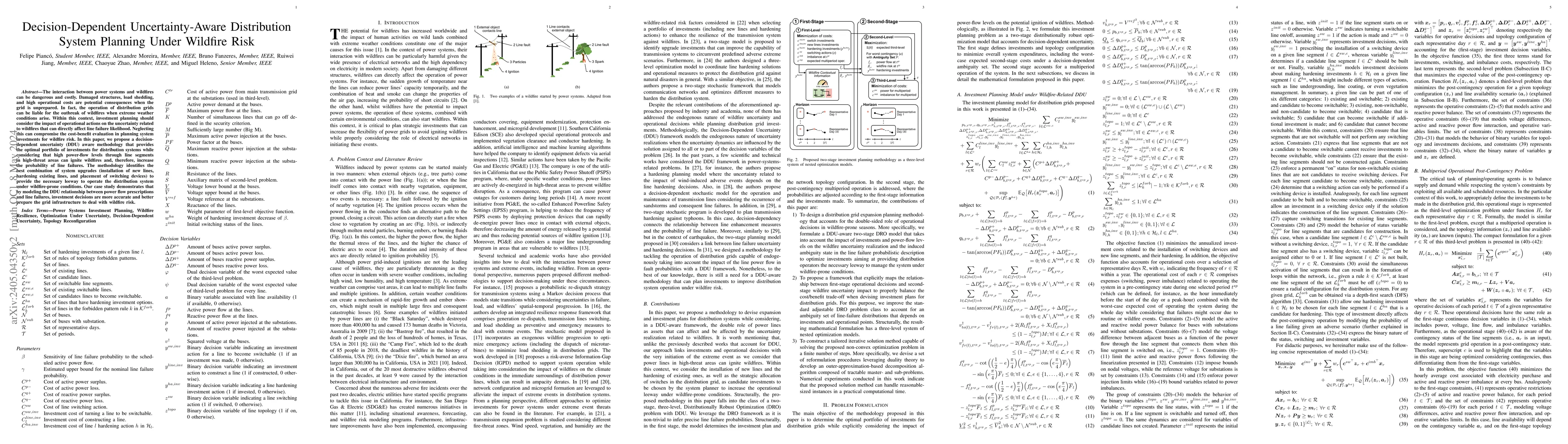 Thumbnail for Decision-Dependent Uncertainty-Aware Distribution System Planning Under
  Wildfire Risk