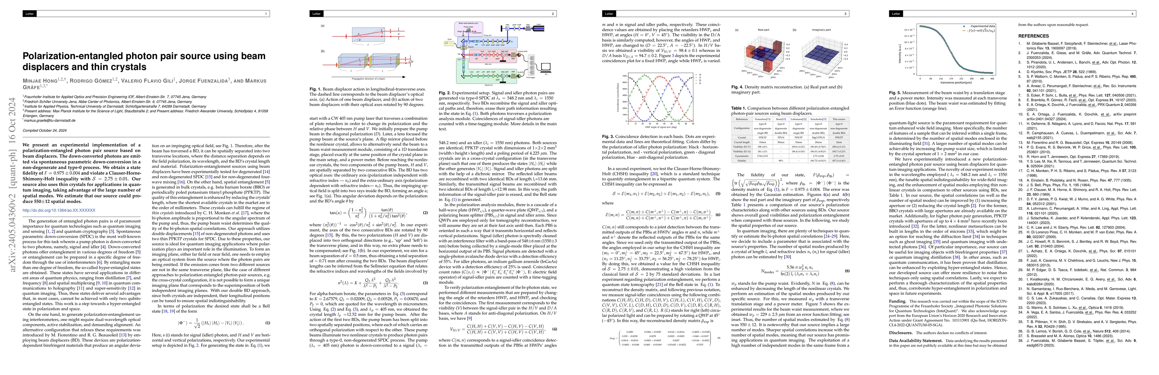 Thumbnail for Polarization-entangled photon pair source using beam displacers and thin
  crystals