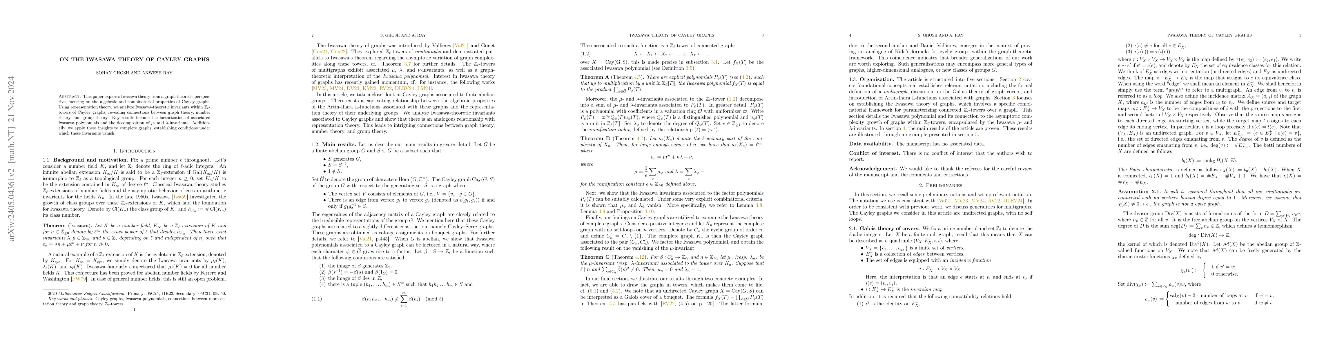 Thumbnail for On the Iwasawa theory of Cayley graphs