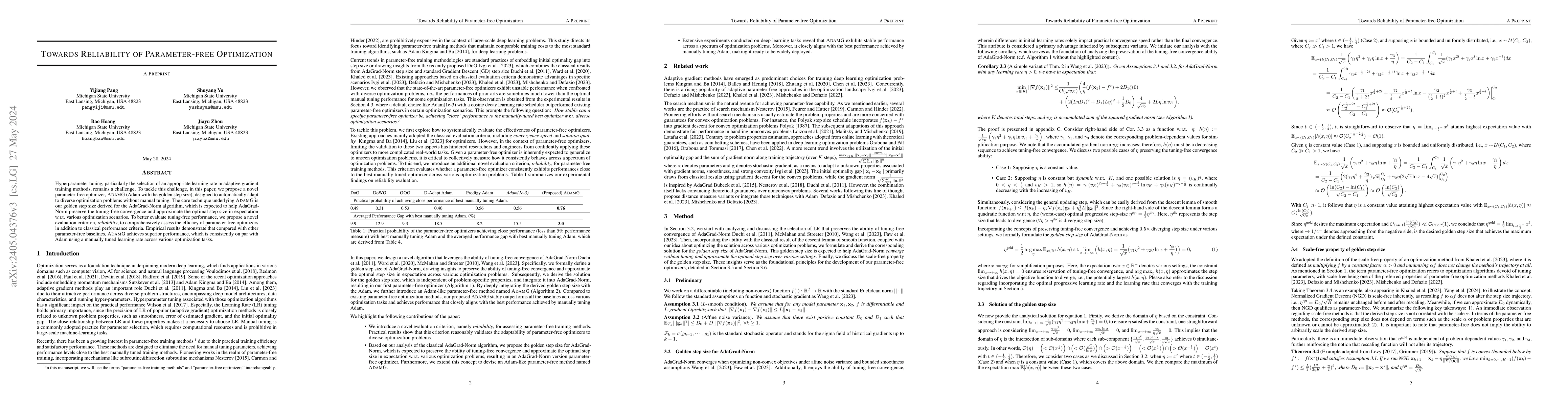 Thumbnail for Towards Stability of Parameter-free Optimization