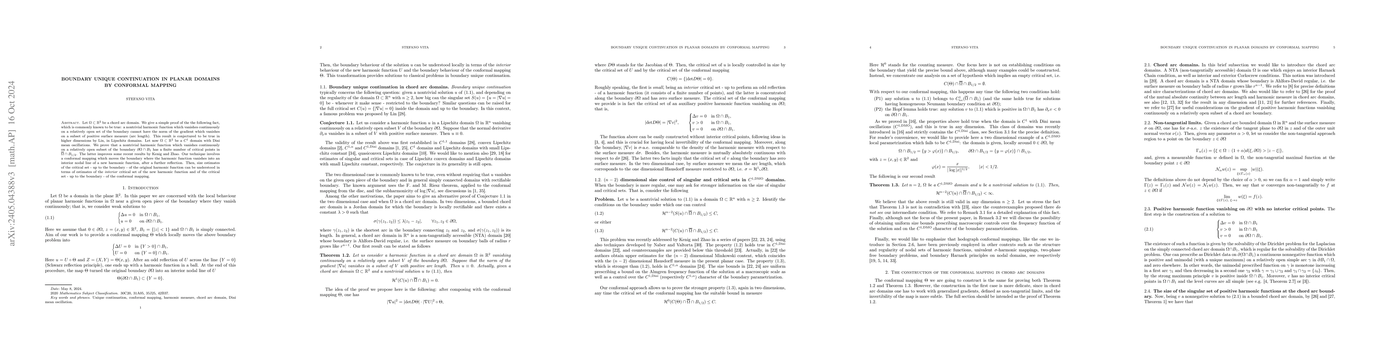 Thumbnail for Boundary unique continuation in planar domains by conformal mapping