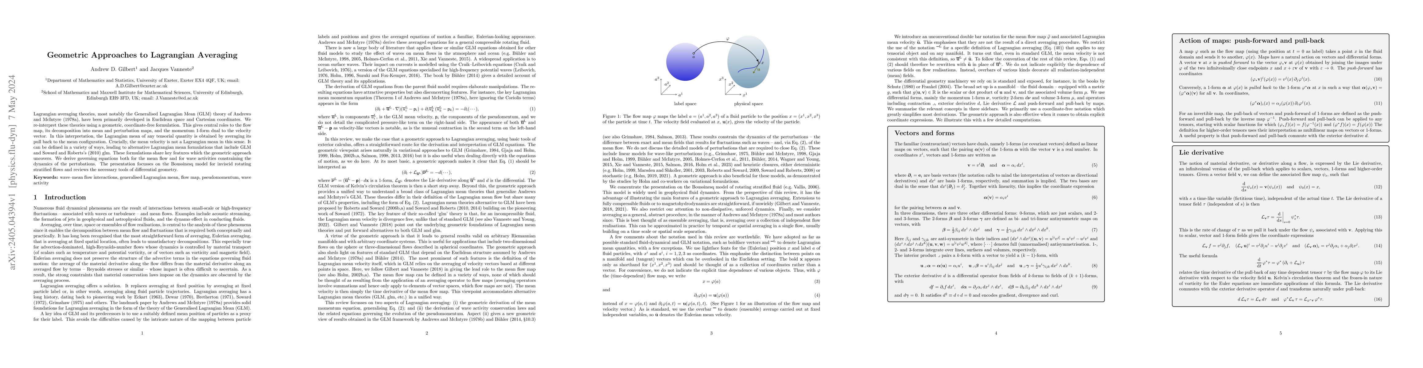 Thumbnail for Geometric approaches to Lagrangian averaging