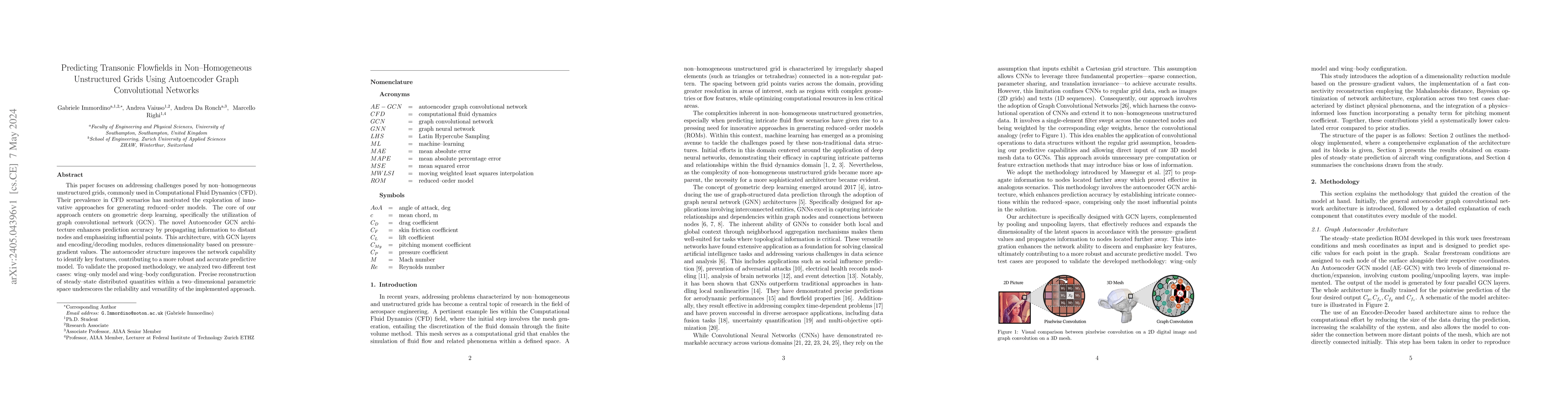 Thumbnail for Predicting Transonic Flowfields in Non-Homogeneous Unstructured Grids
  Using Autoencoder Graph Convolutional Networks
