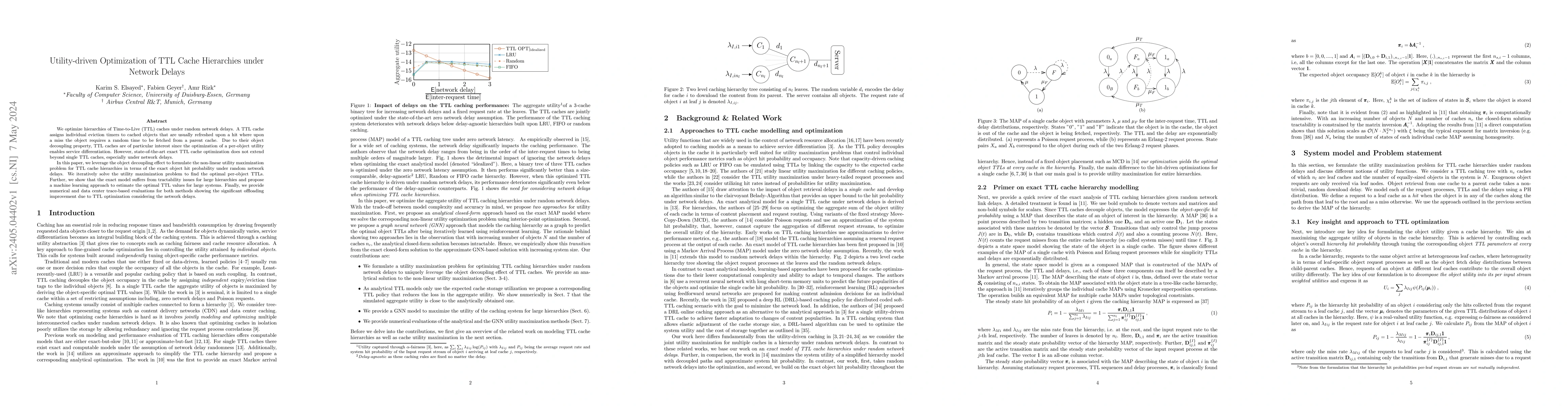 Thumbnail for Utility-driven Optimization of TTL Cache Hierarchies under Network
  Delays