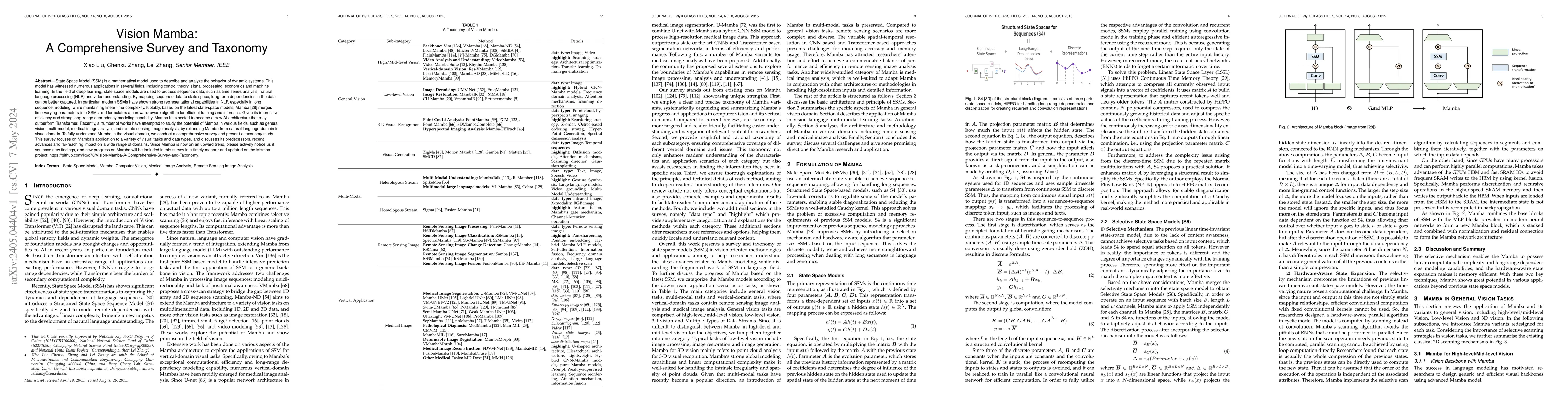 Thumbnail for Vision Mamba: A Comprehensive Survey and Taxonomy