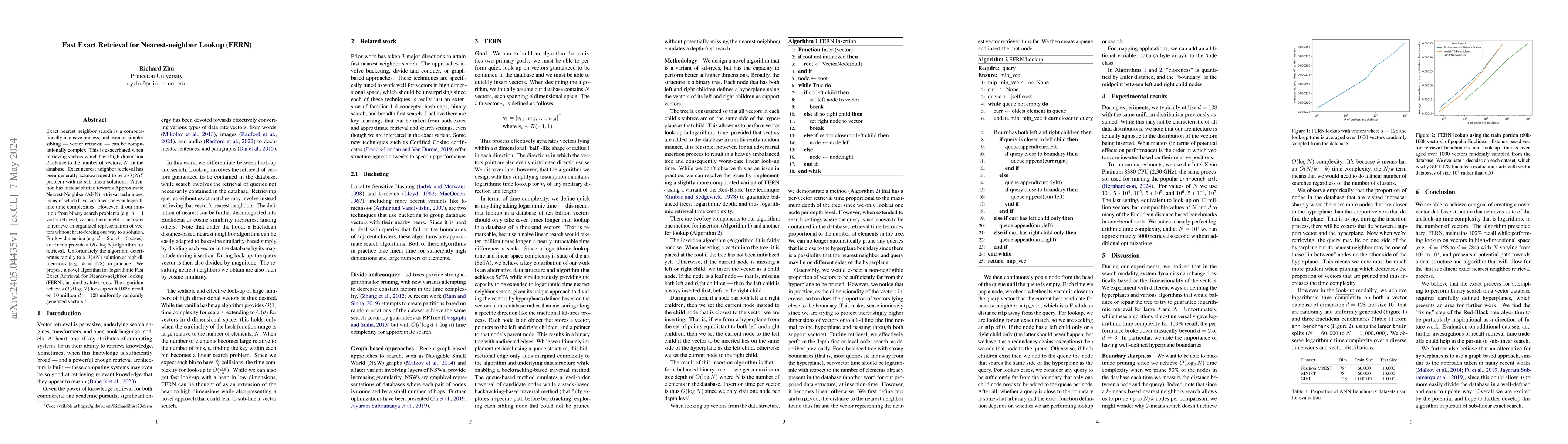 Thumbnail for Fast Exact Retrieval for Nearest-neighbor Lookup (FERN)