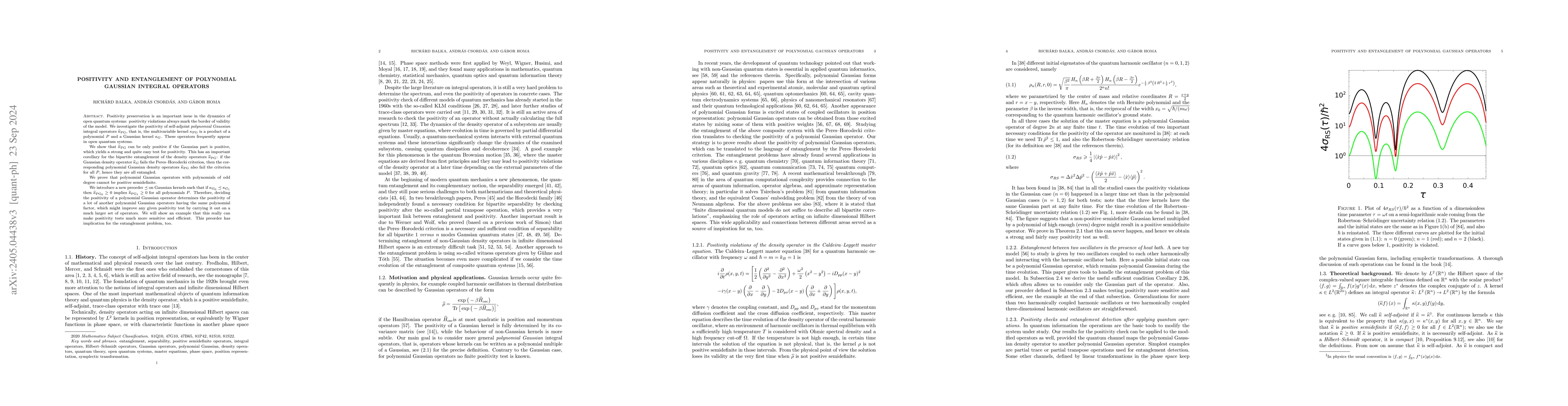 Thumbnail for Positivity and entanglement of polynomial Gaussian integral operators