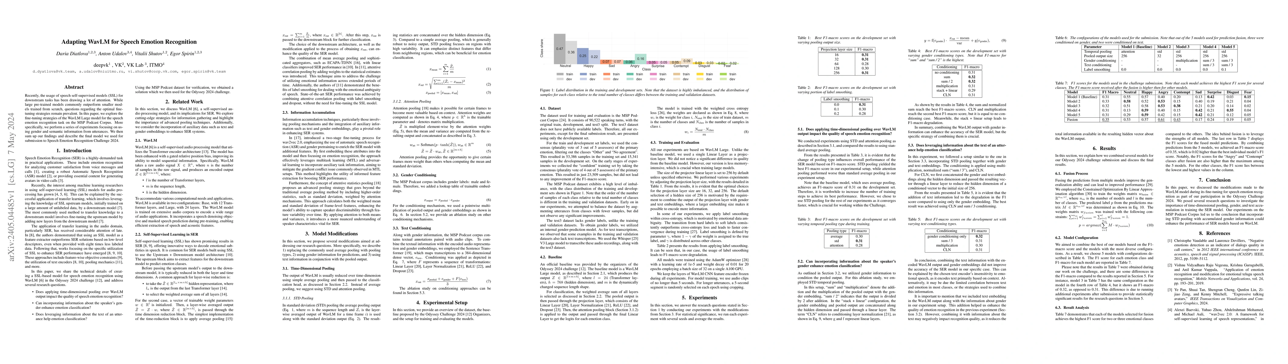 Thumbnail for Adapting WavLM for Speech Emotion Recognition