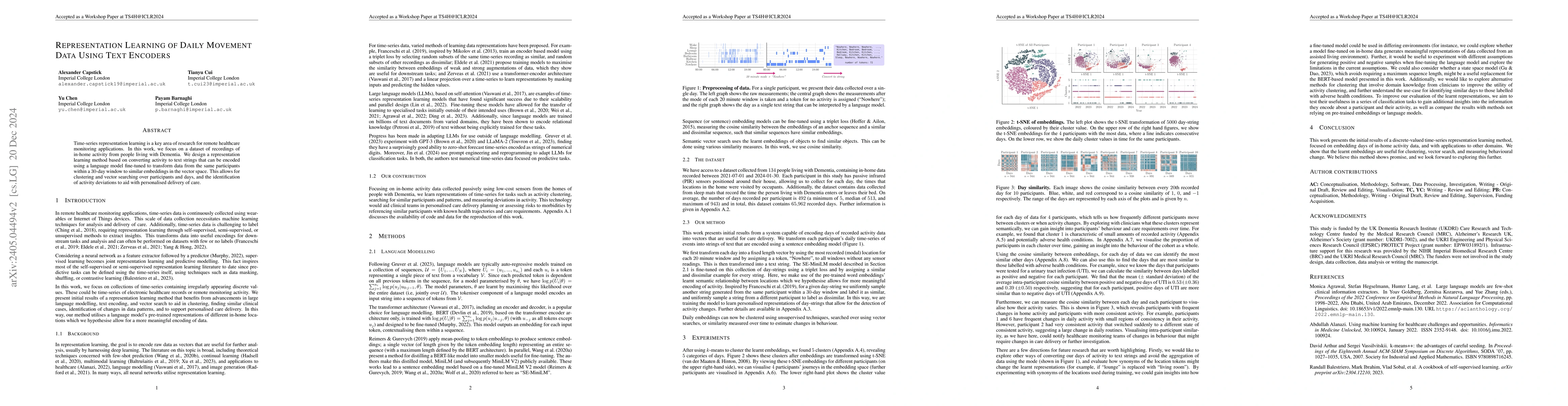 Thumbnail for Representation Learning of Daily Movement Data Using Text Encoders