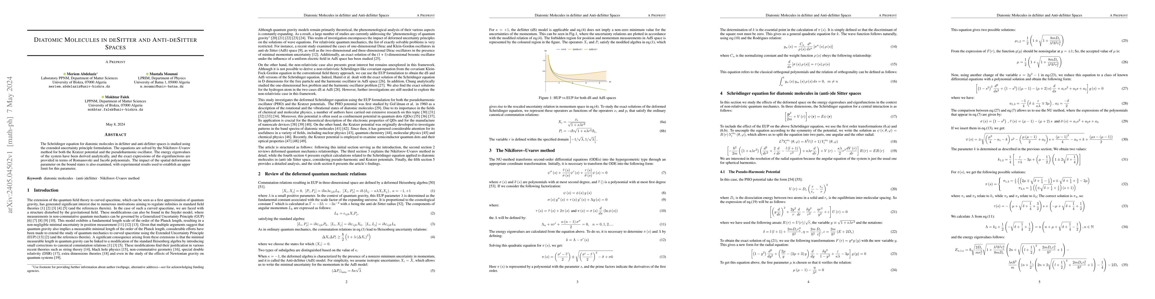 Thumbnail for Diatomic Molecules in deSitter and Anti-deSitter Spaces