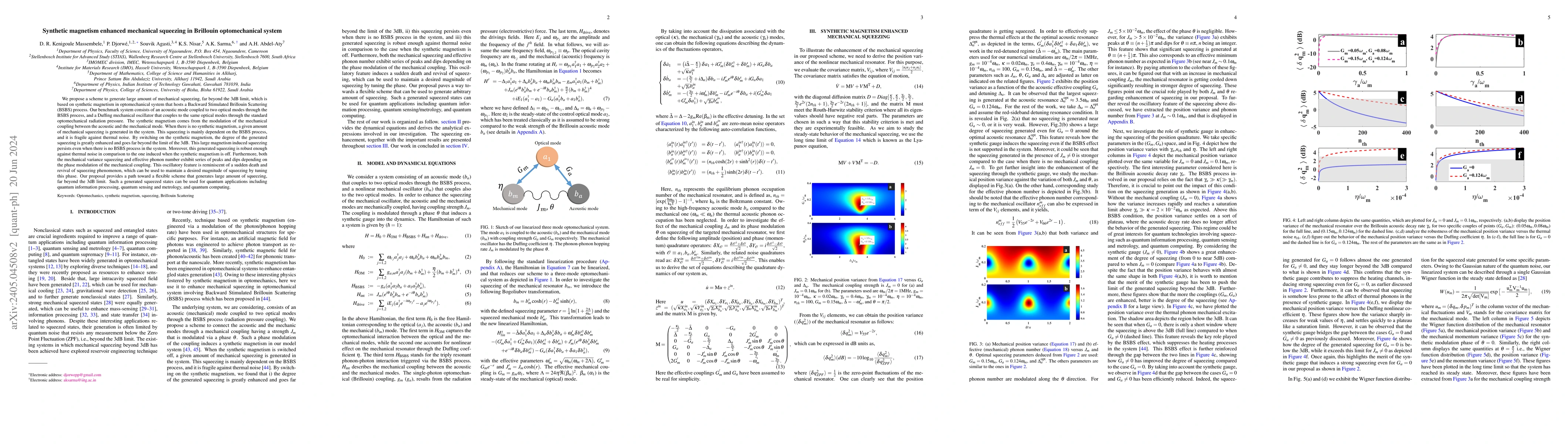 Thumbnail for Synthetic magnetism enhanced mechanical squeezing in Brillouin
  optomechanical system