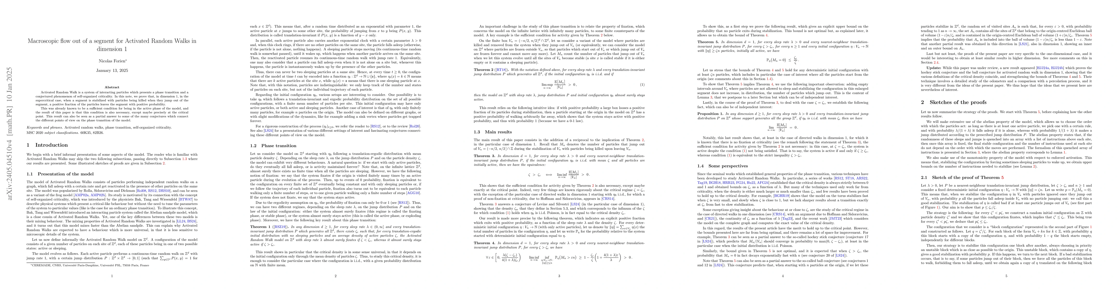 Thumbnail for Macroscopic flow out of a segment for Activated Random Walks in
  dimension 1