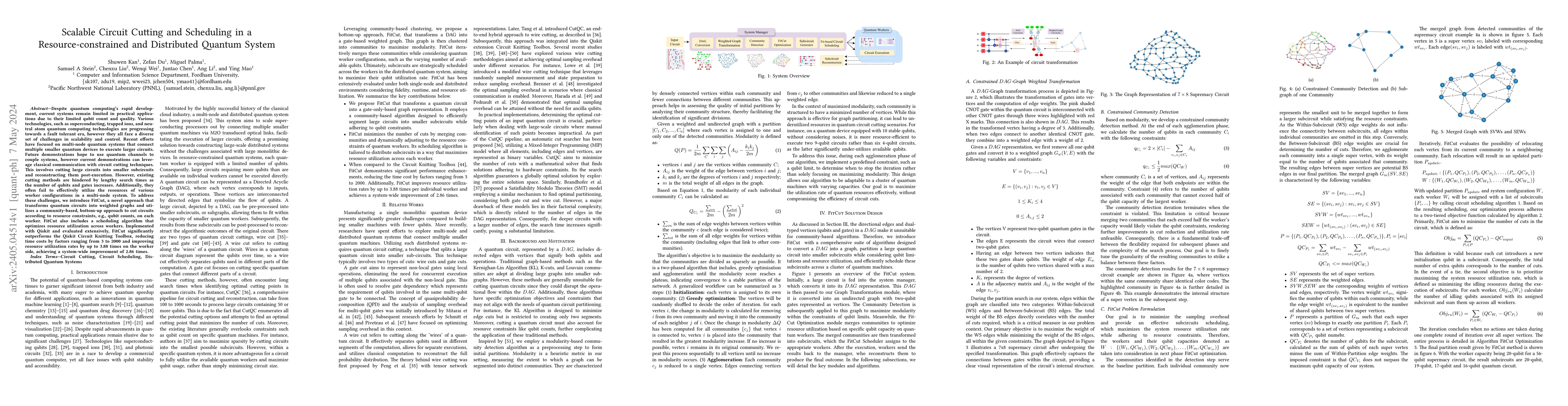 Thumbnail for Scalable Circuit Cutting and Scheduling in a Resource-constrained and
  Distributed Quantum System