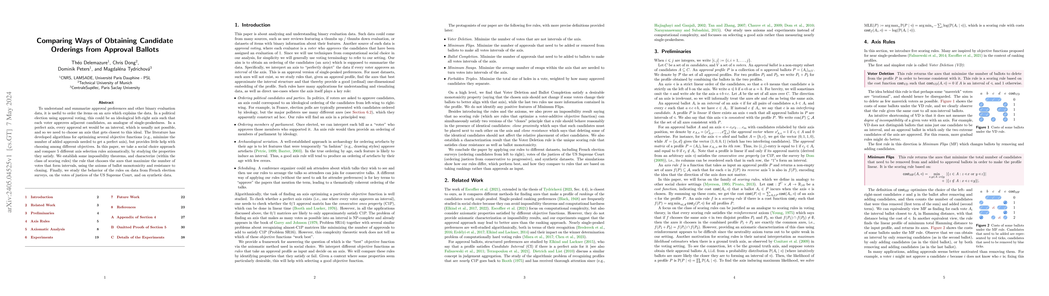 Thumbnail for Comparing Ways of Obtaining Candidate Orderings from Approval Ballots