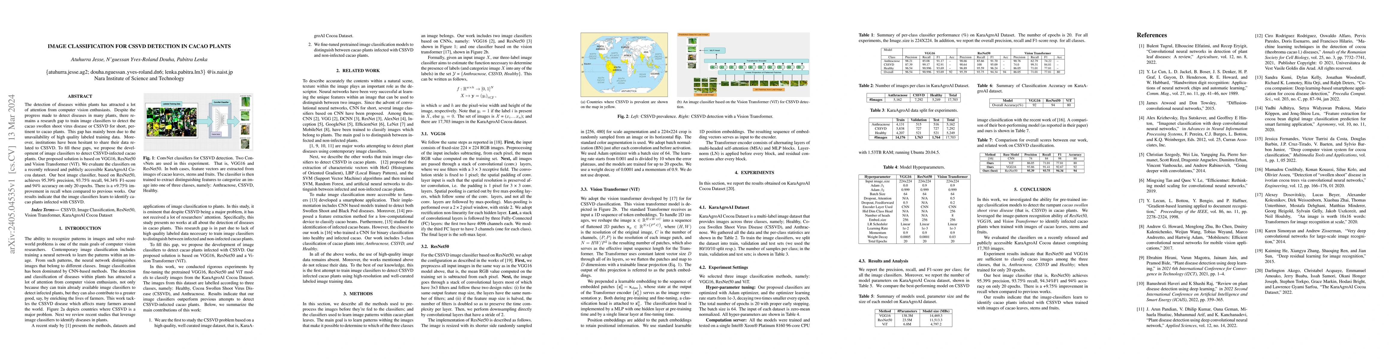 Thumbnail for Image Classification for CSSVD Detection in Cacao Plants