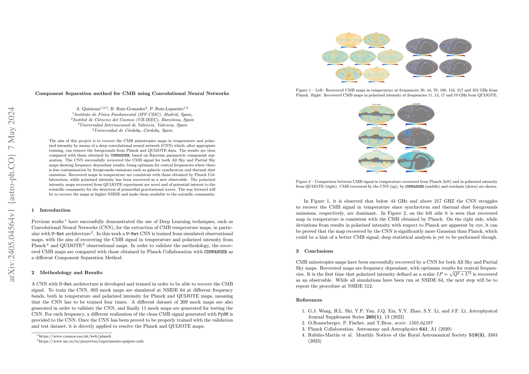 Thumbnail for Component Separation method for CMB using Convolutional Neural Networks