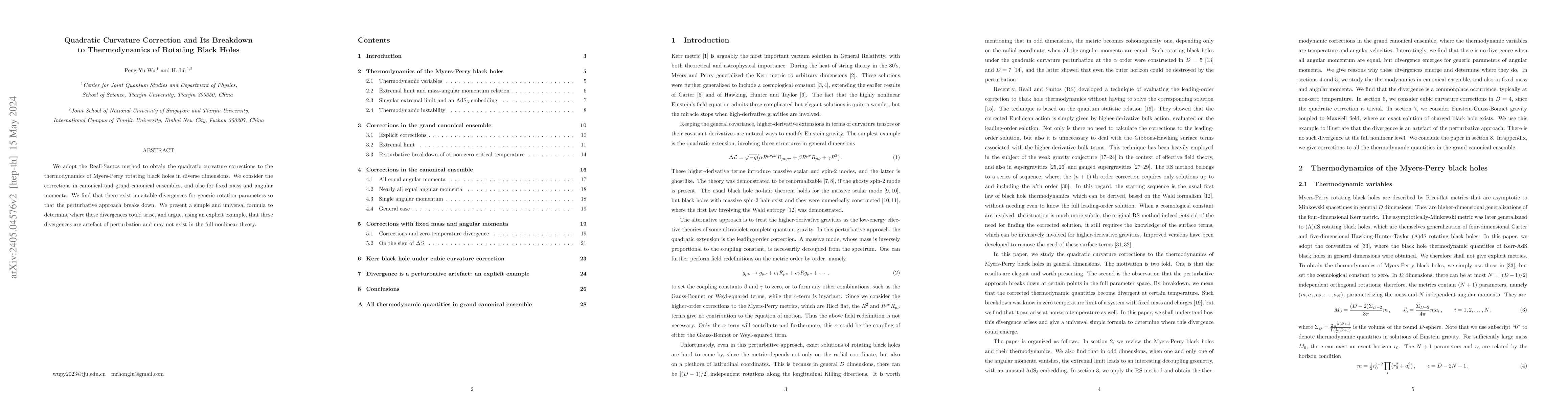 Thumbnail for Quadratic Curvature Correction and Its Breakdown to Thermodynamics of
  Rotating Black Holes