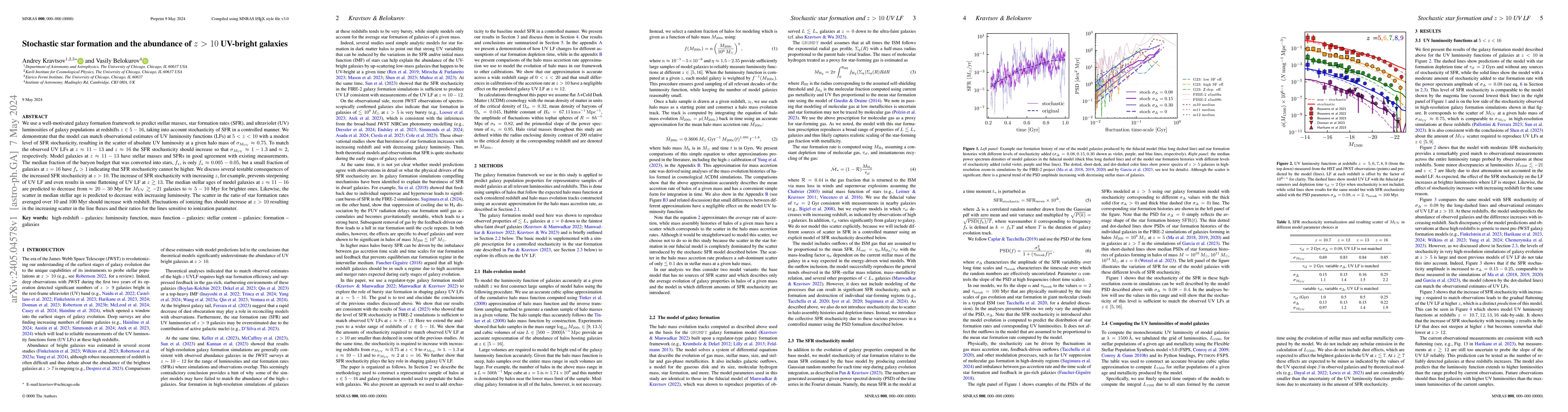 Thumbnail for Stochastic star formation and the abundance of $z>10$ UV-bright galaxies