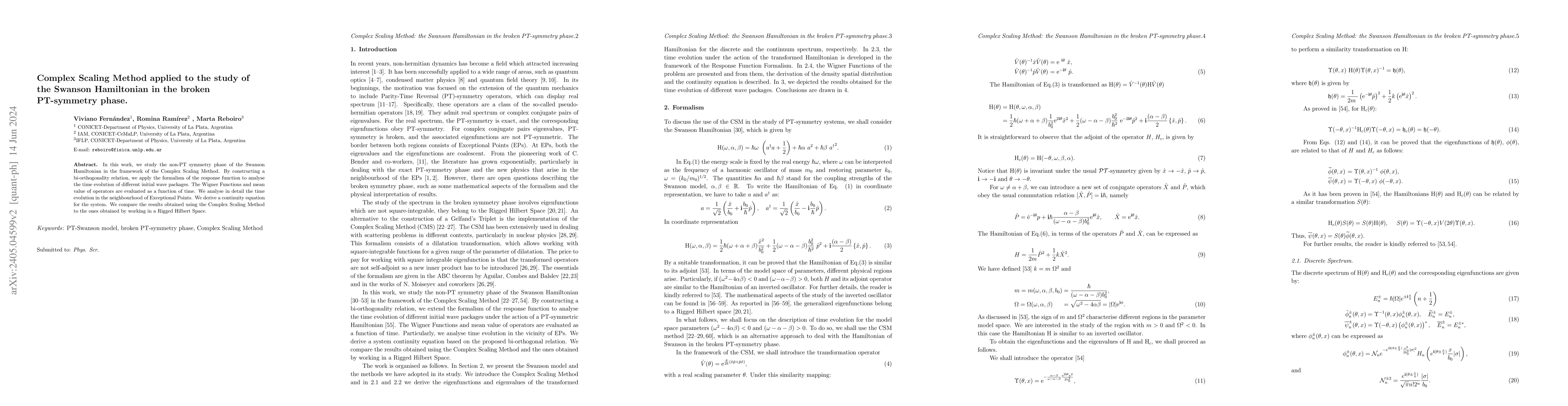 Thumbnail for Complex Scaling Method applied to the study of the Swanson Hamiltonian
  in the broken PT-symmetry phase