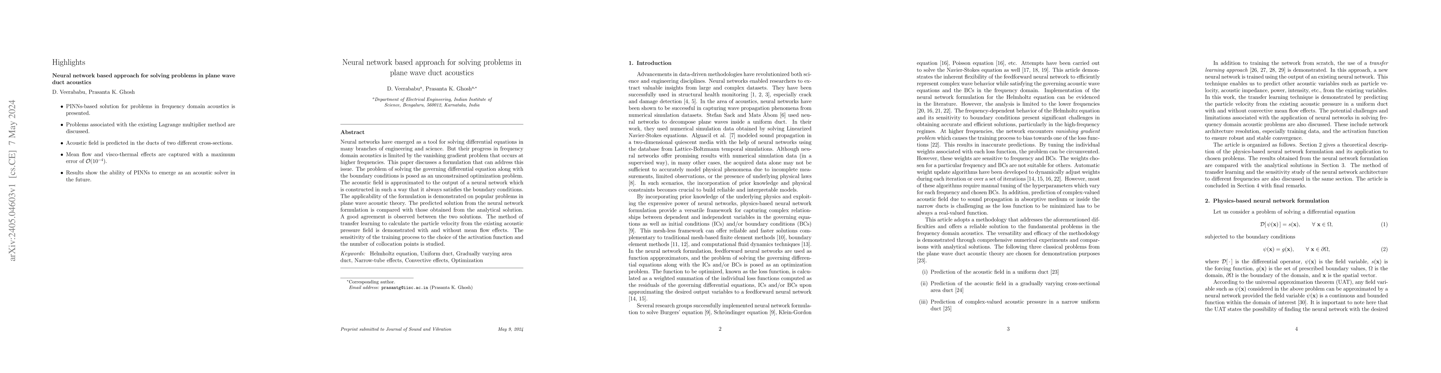 Thumbnail for Neural network based approach for solving problems in plane wave duct
  acoustics