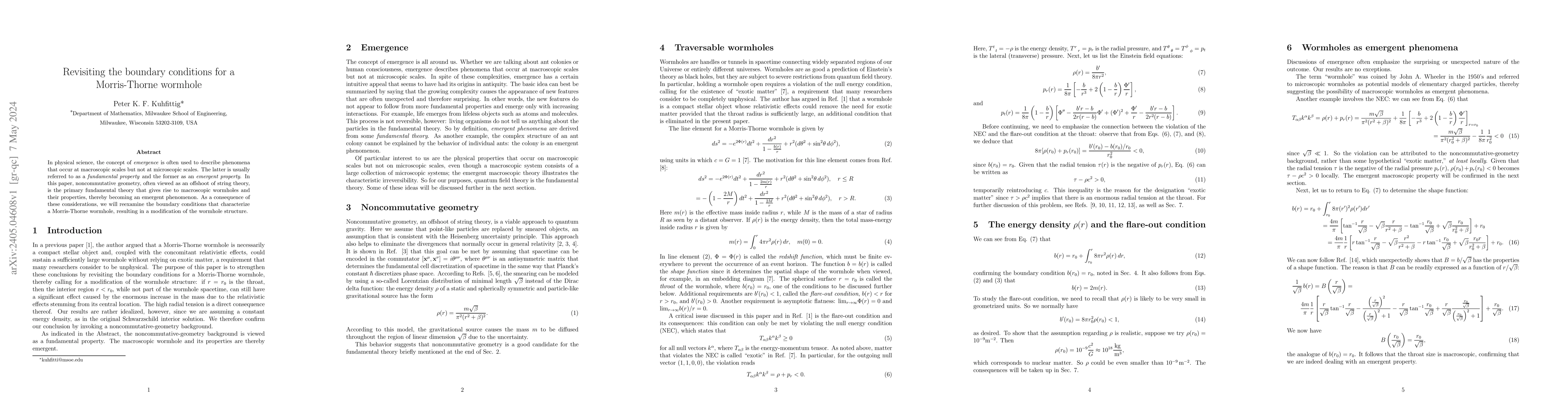 Thumbnail for Revisiting the boundary conditions for a Morris-Thorne wormhole