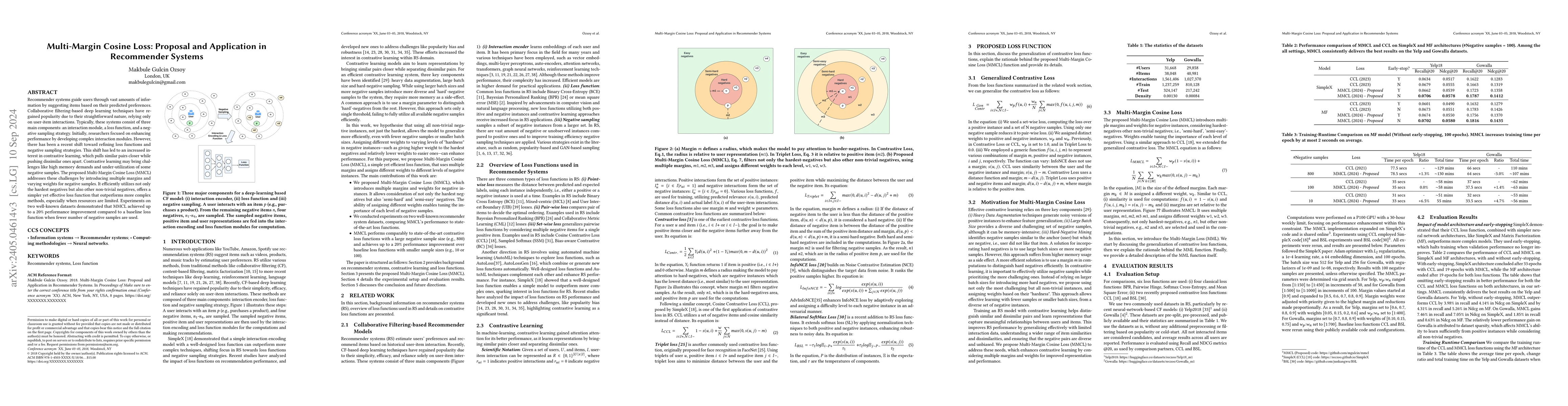 Thumbnail for Multi-Margin Loss: Proposal and Application in Recommender Systems