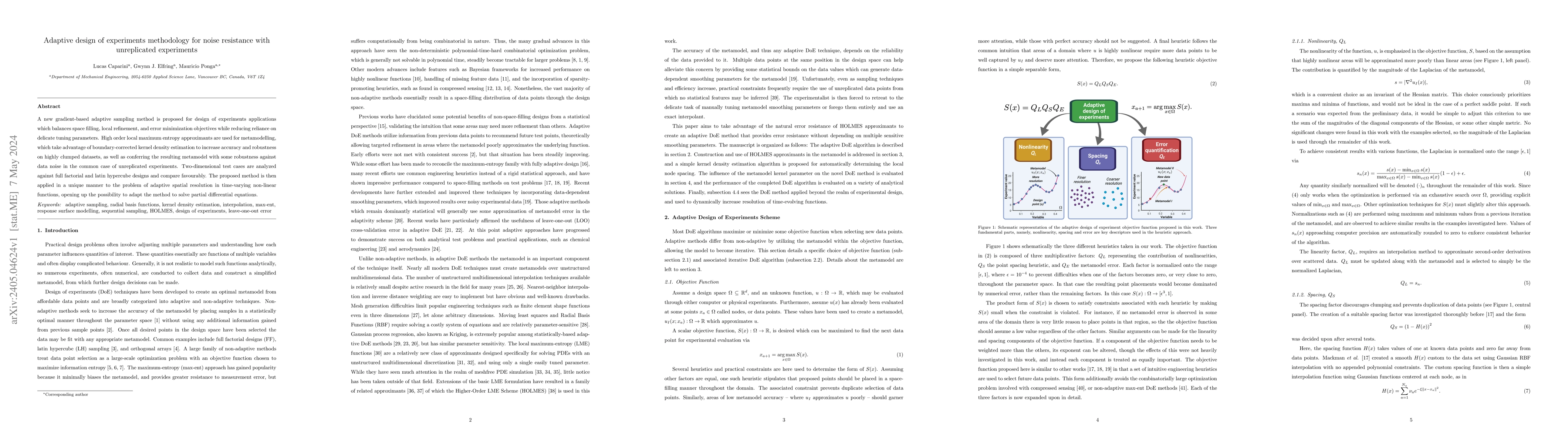 Thumbnail for Adaptive design of experiments methodology for noise resistance with
  unreplicated experiments