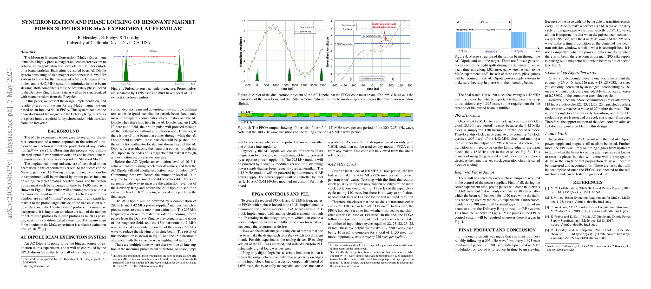 Thumbnail for Synchronization and Phase Locking of Resonant Magnet Power Supplies For
  Mu2e Experiment at Fermilab