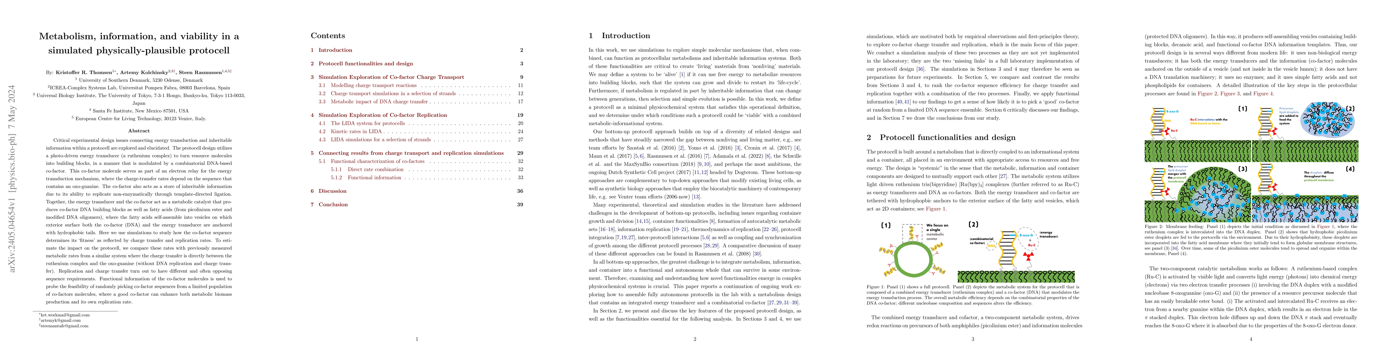 Thumbnail for Metabolism, information, and viability in a simulated
  physically-plausible protocell