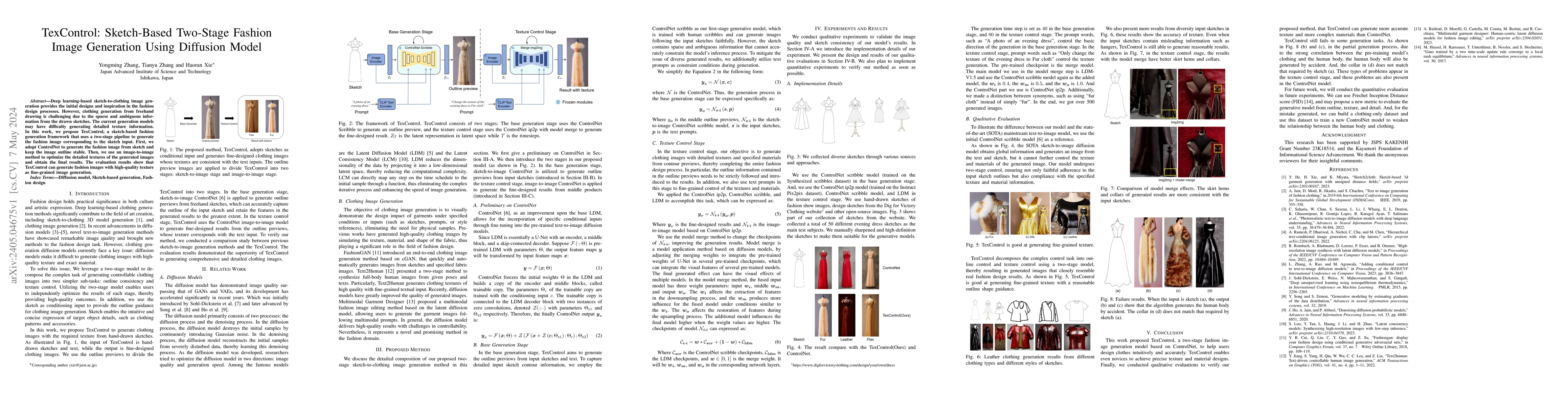 Thumbnail for TexControl: Sketch-Based Two-Stage Fashion Image Generation Using
  Diffusion Model