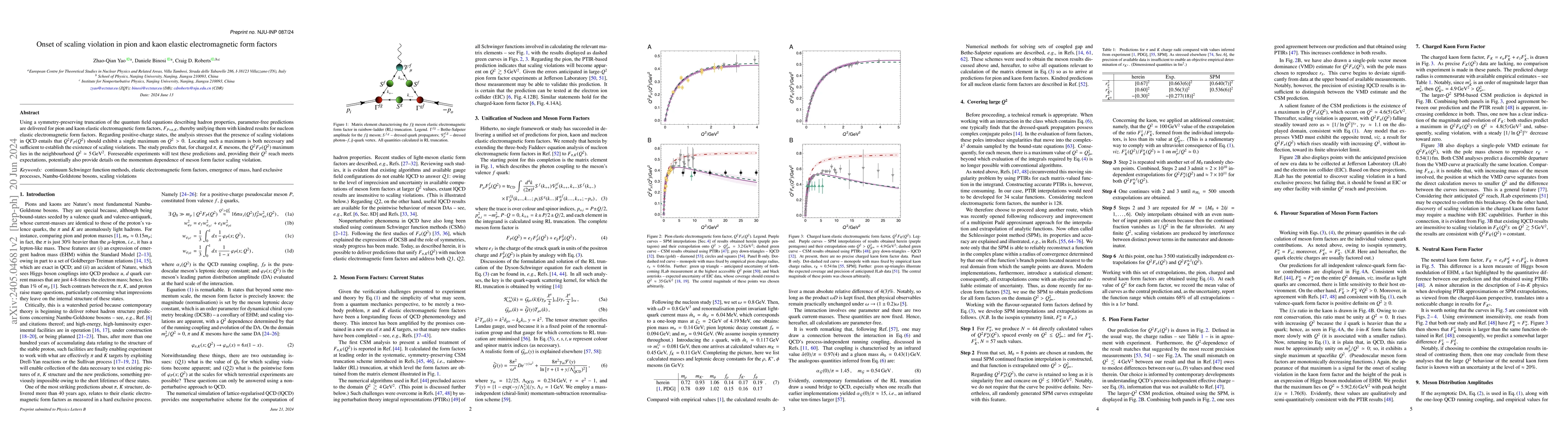 Thumbnail for Onset of scaling violation in pion and kaon elastic electromagnetic form
  factors