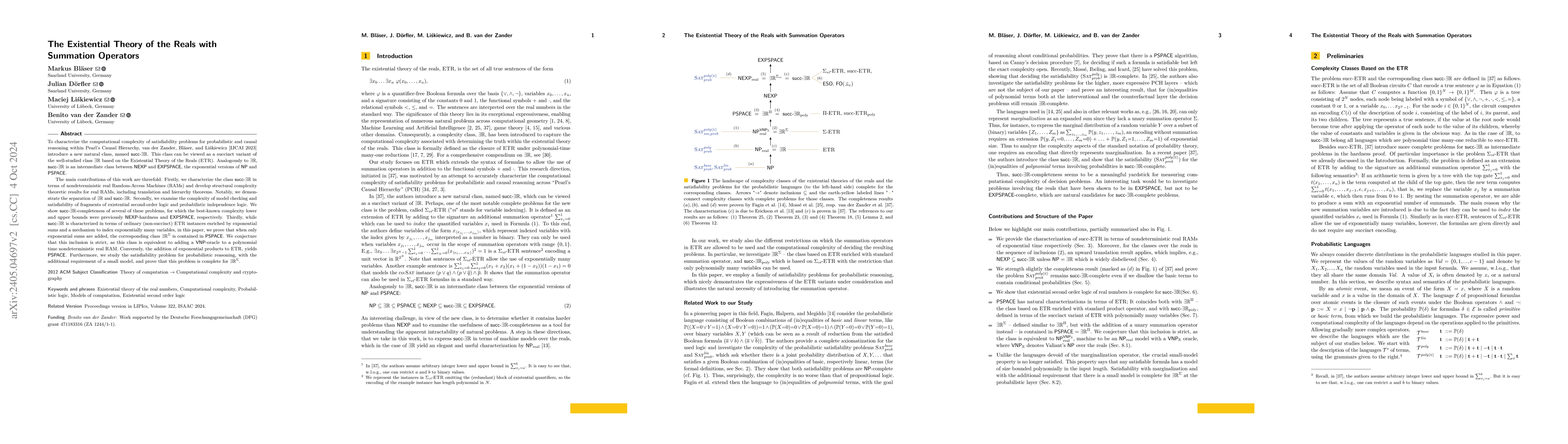 Thumbnail for The Existential Theory of the Reals with Summation Operators