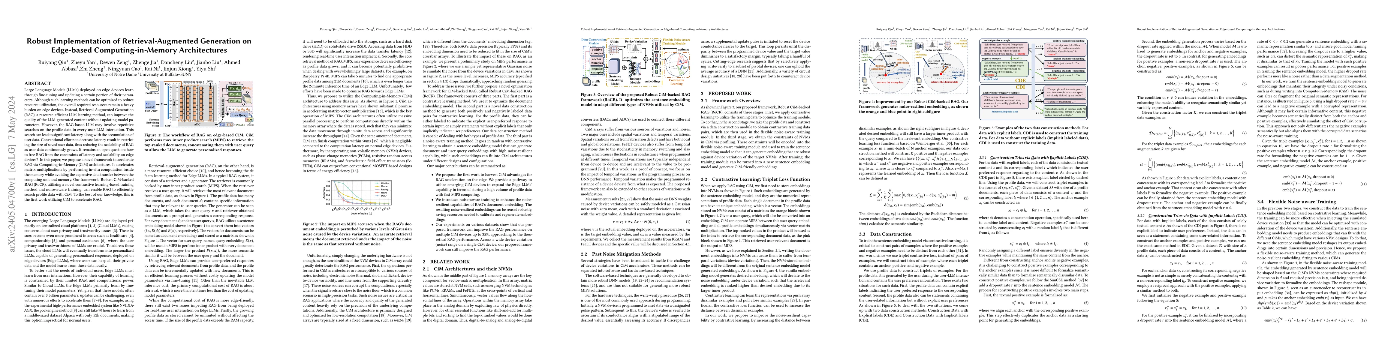 Thumbnail for Robust Implementation of Retrieval-Augmented Generation on Edge-based
  Computing-in-Memory Architectures
