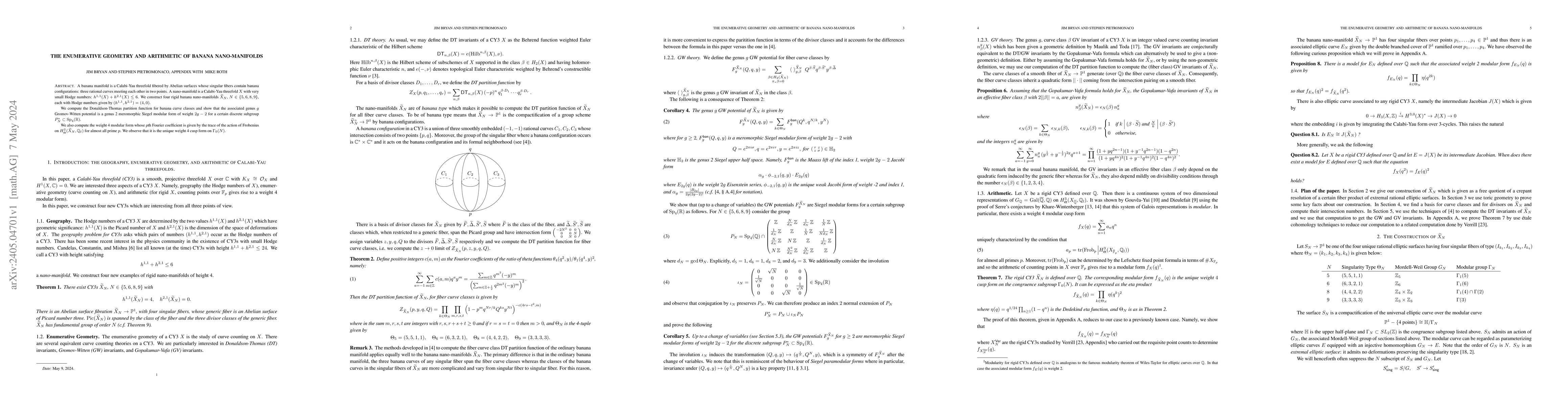 Thumbnail for The Enumerative Geometry and Arithmetic of Banana Nano-Manifolds