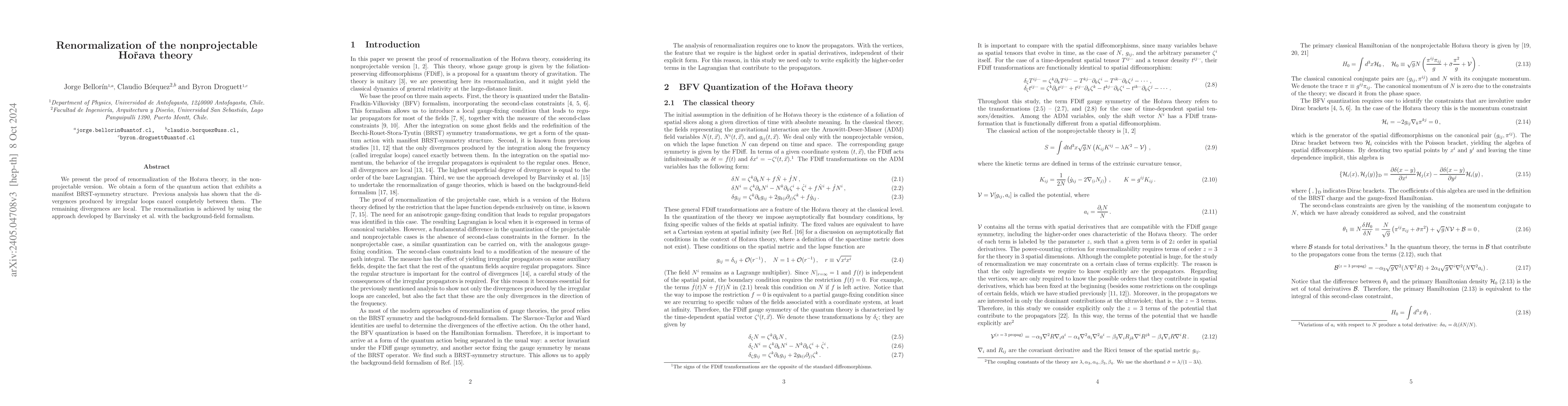 Thumbnail for Renormalization of the nonprojectable Horava theory