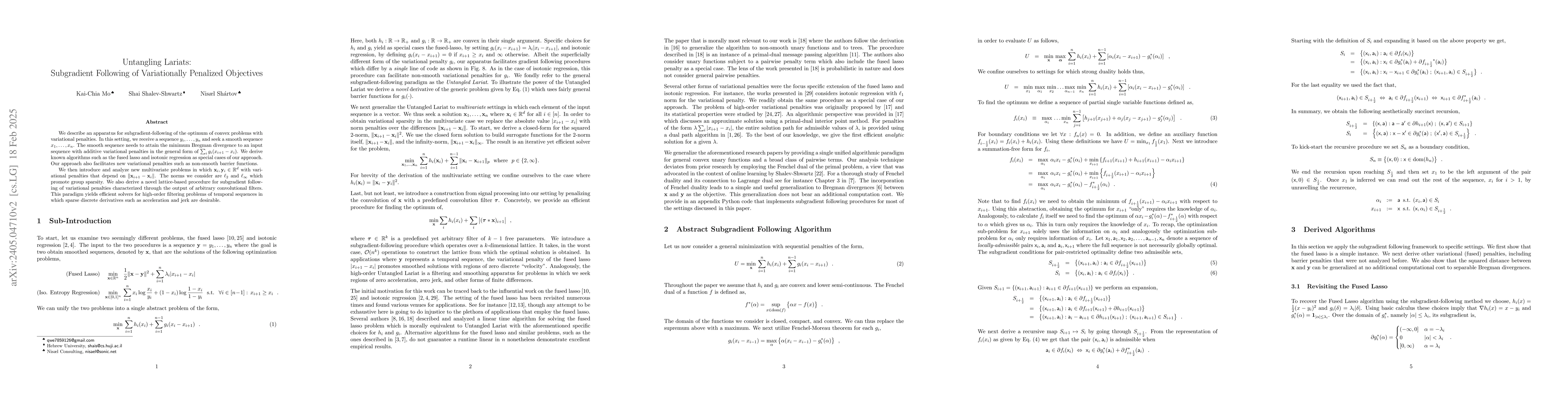 Thumbnail for Untangling Lariats: Subgradient Following of Variationally Penalized
  Objectives
