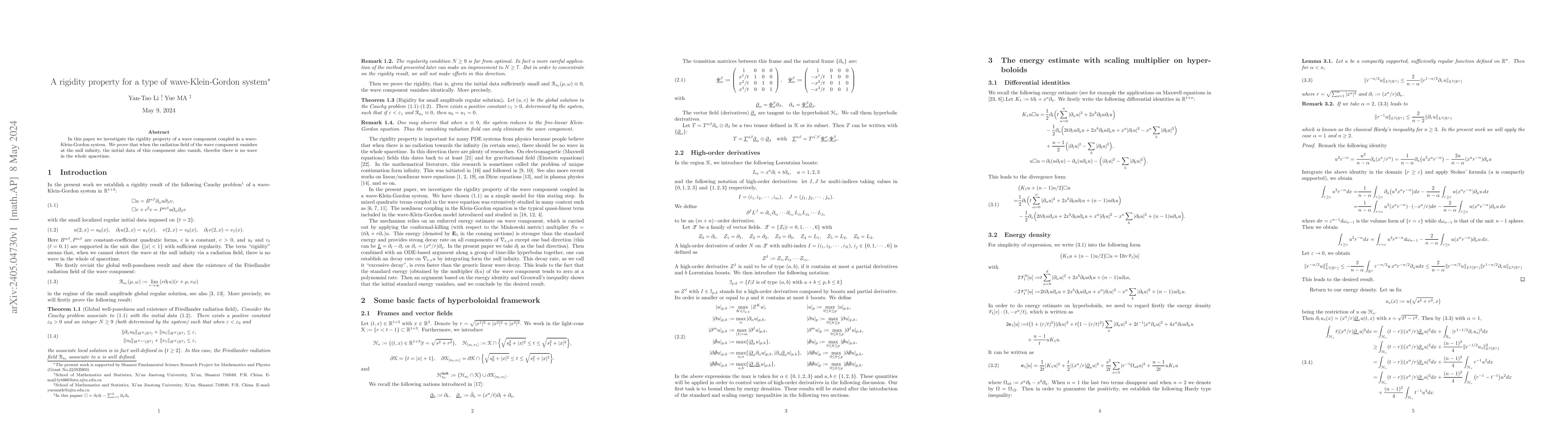 Thumbnail for A rigidity property for a type of wave-Klein-Gordon system