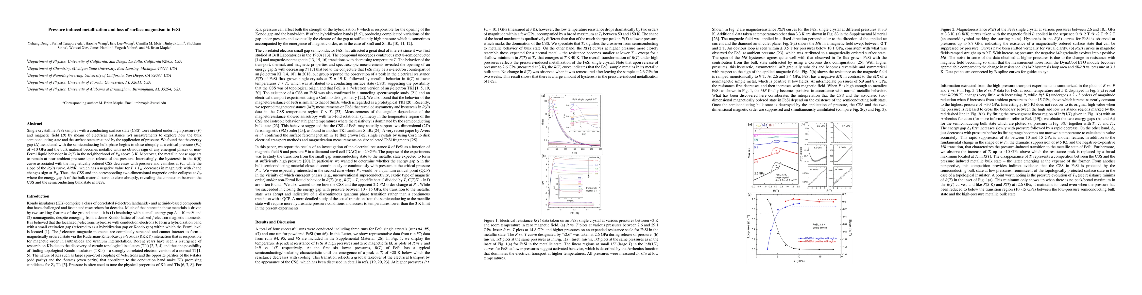 Thumbnail for Pressure induced metallization and loss of surface magnetism in FeSi