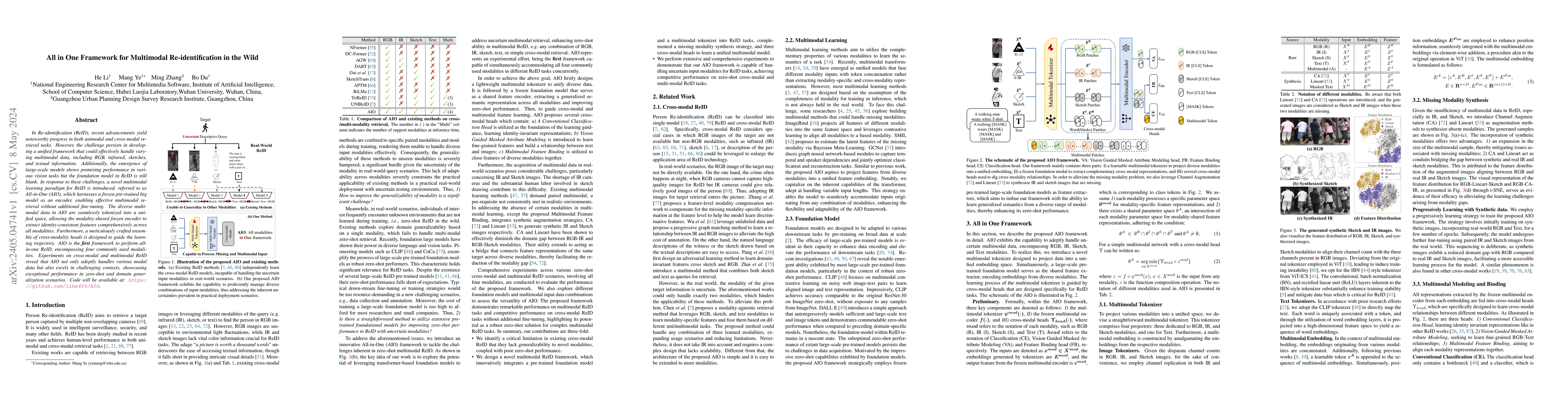 Thumbnail for All in One Framework for Multimodal Re-identification in the Wild