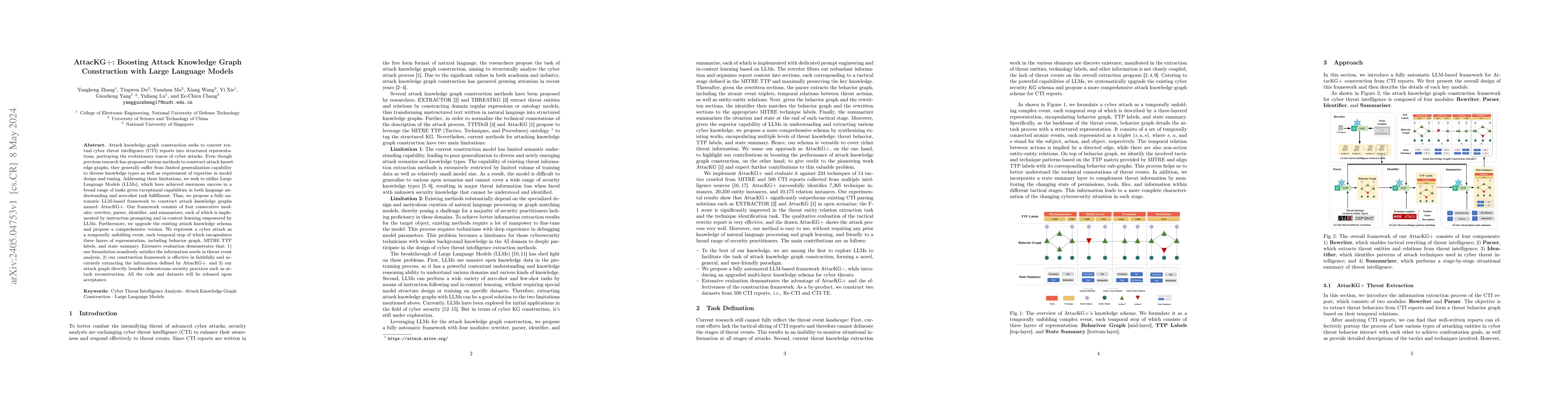Thumbnail for AttacKG+:Boosting Attack Knowledge Graph Construction with Large
  Language Models