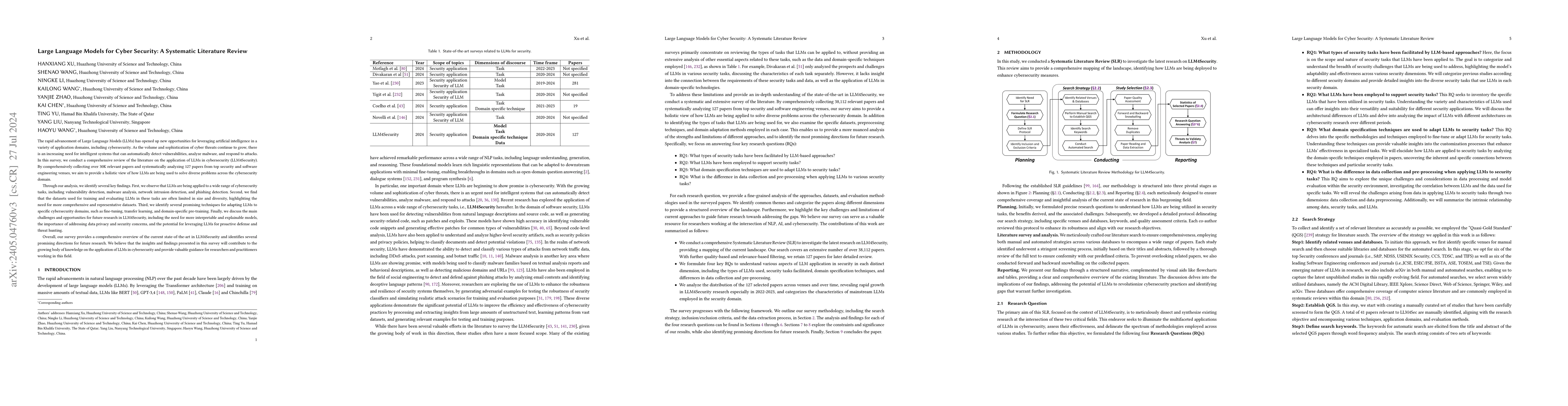 Thumbnail for Large Language Models for Cyber Security: A Systematic Literature Review